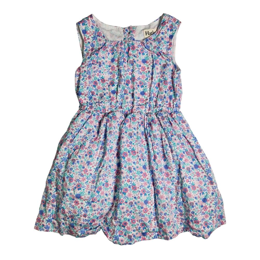 Hatley Ditzy Floral Dress 3T Girls Cotton Puff Skirt Easter Spring Summer